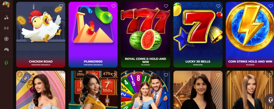 Vincispin casino bonus